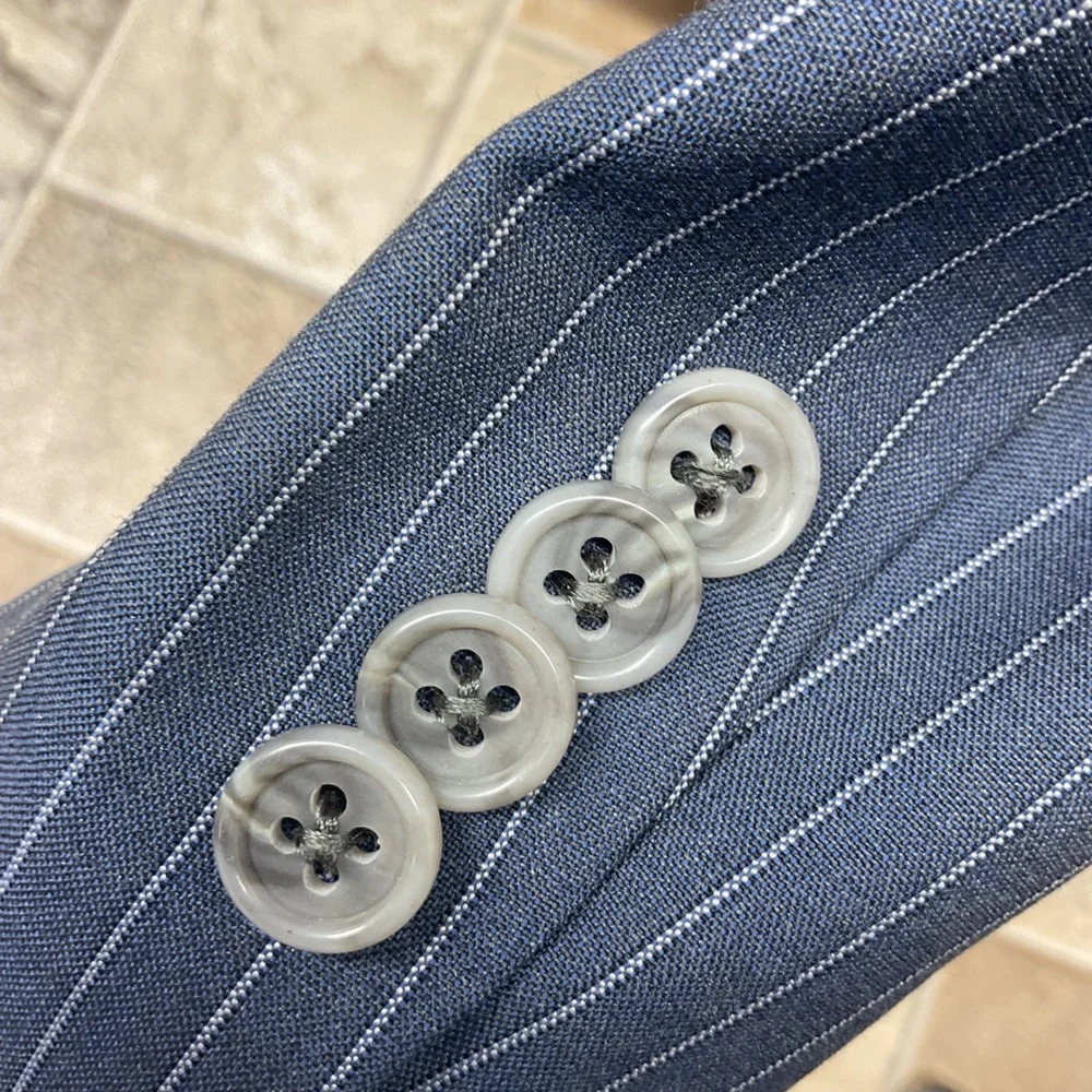 Jack Victor Collection Blue Pinstripe Super 120s Wool Blazer Sport Coat Canada